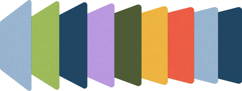 Illustrated cards representing Europe