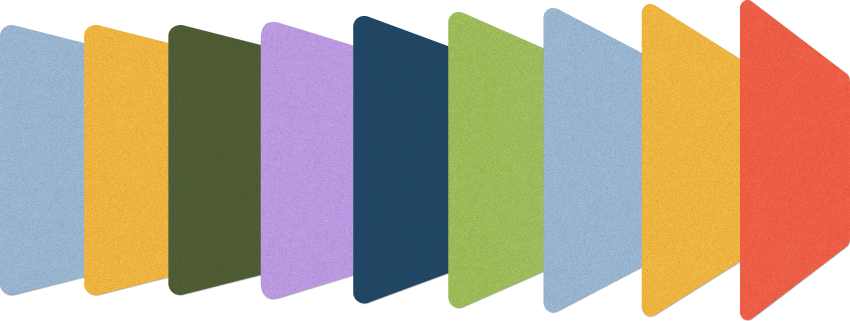 Illustrated cards representing Asia and the Pacific
