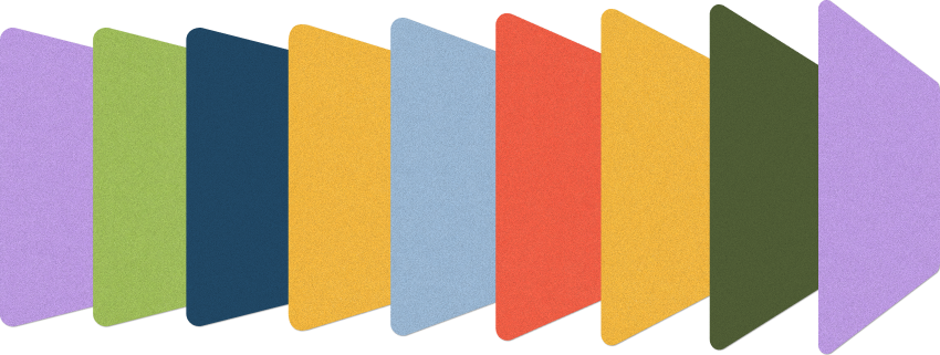 Illustrated cards representing Latin America and the Caribbean